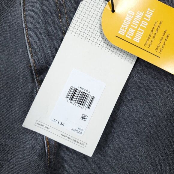 Levi's Super Baggy Skate Cordura Strong Jeans Gray Straight Leg Men's Size 32x34 - Picture 7 of 11